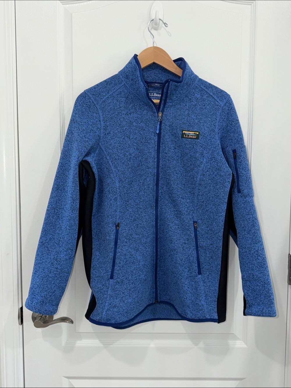 L.L. Bean Blue and Black Full-Zip Fleece Jacket